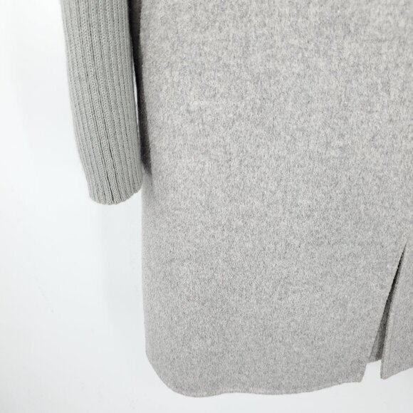 Kenneth Cole Wool-Blend Peacoat/Car Coat With Rib Knit Sleeves L Gray - Picture 12 of 15
